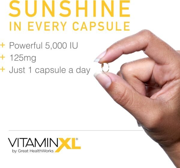 OmegaXL VitaminXL D3 High Potency Daily Vitamin D 5000 IU 125mcg